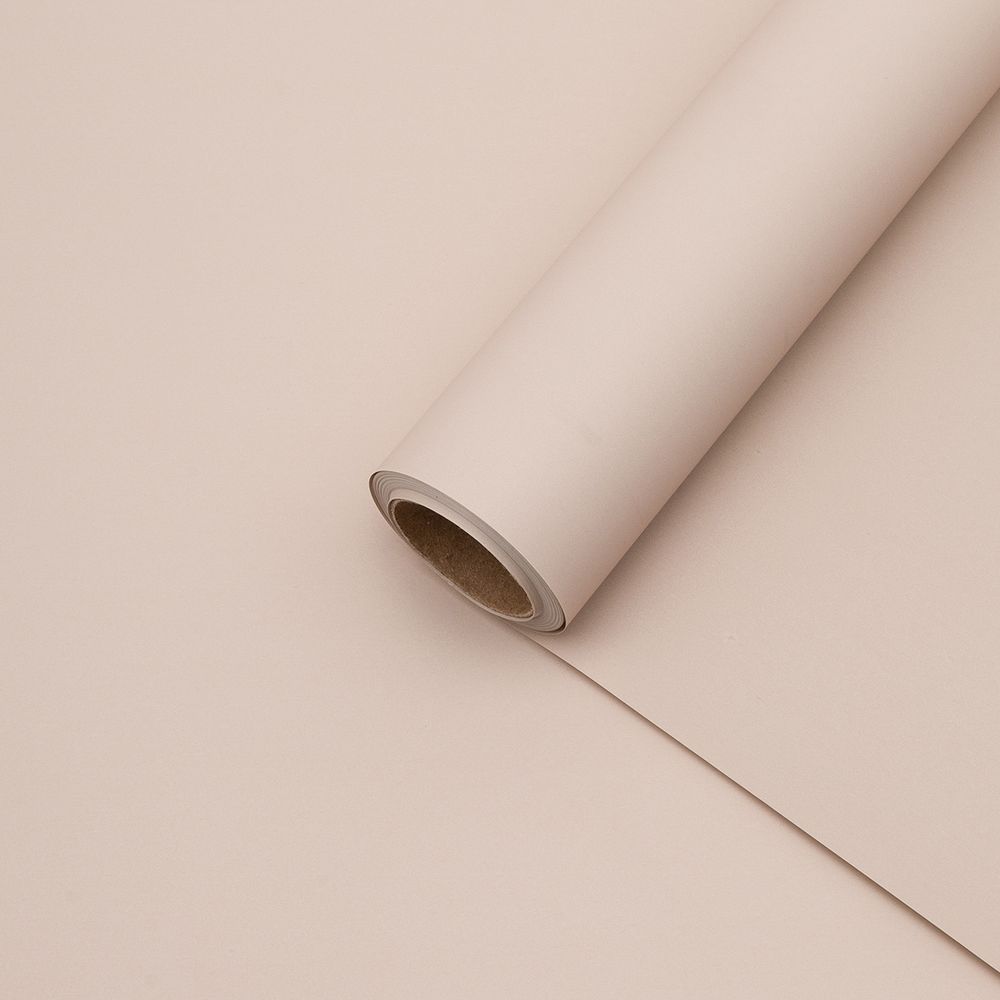 Пленка упаковочная однотонная для цветов и подарков, 65 мкр, 58см / 10м ± 5% (VH2545 холодный бежевый)