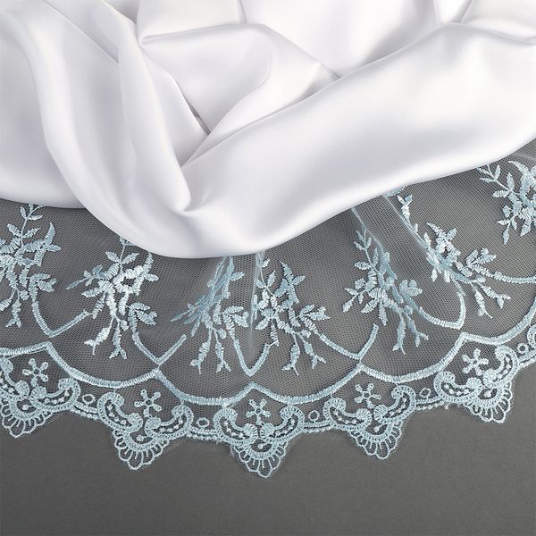 Кружево на сетке 125 мм / 13.71 метра (жесткая сетка), Exclusive TBY 2L476A, цв.B1515 голубой, Kruzhevo