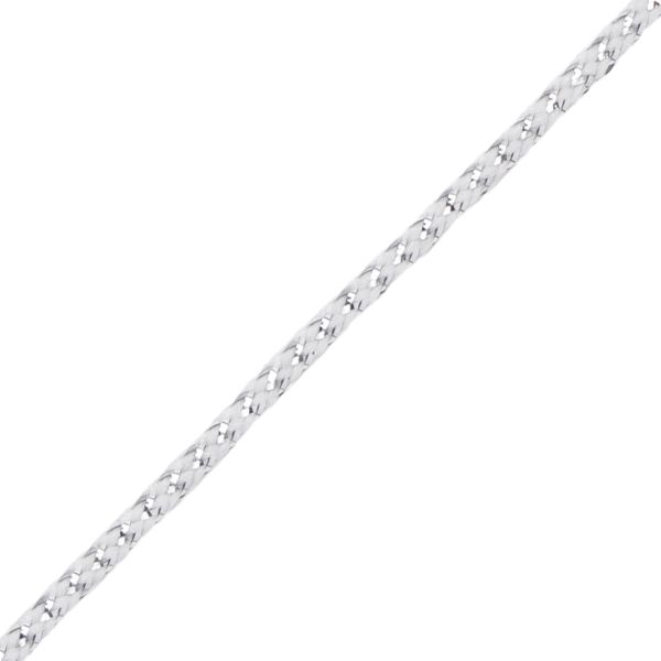 Шнур отделочный ⌀2.0 мм / 30 метров, с метанитом, белый/серебро