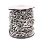 Цепь декоративная алюминий 15.6х9.8 мм, 10 метров, никель, K12325