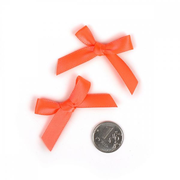 Бантики пришивные 3.5 см 23 оранжевый неон, арт.MJ.RF.070.23, 100 шт