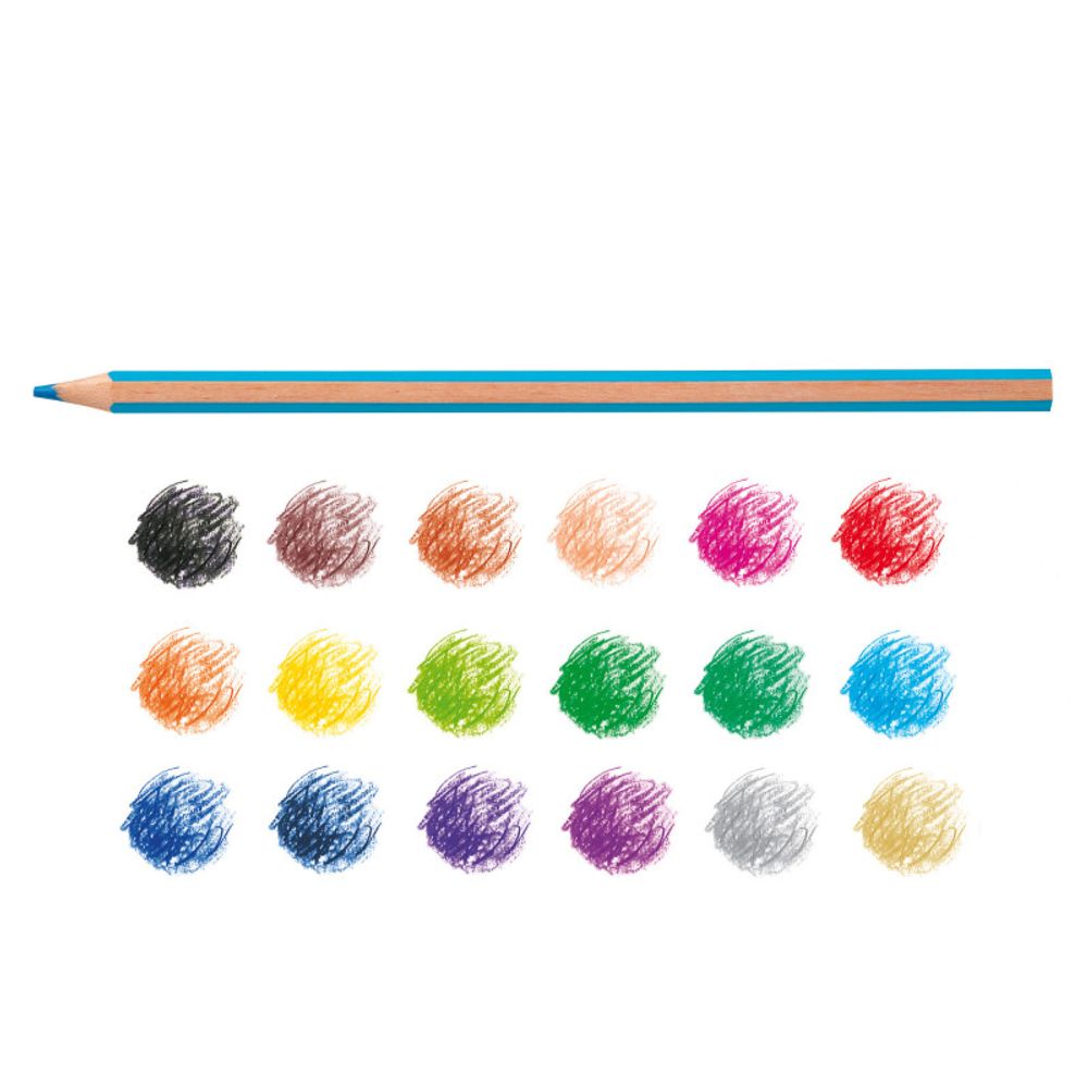 Карандаш цветной деревянный заточенный 18 цв, Carioca 43392