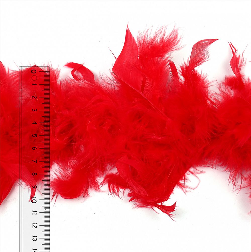Боа из перьев 2 метра, 50±3 г, красный