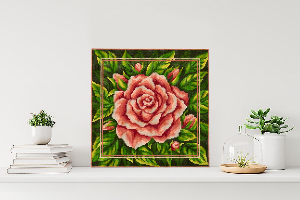 Алмазная (кристальная) мозаика Фрея, постер Роза, 30х30 см