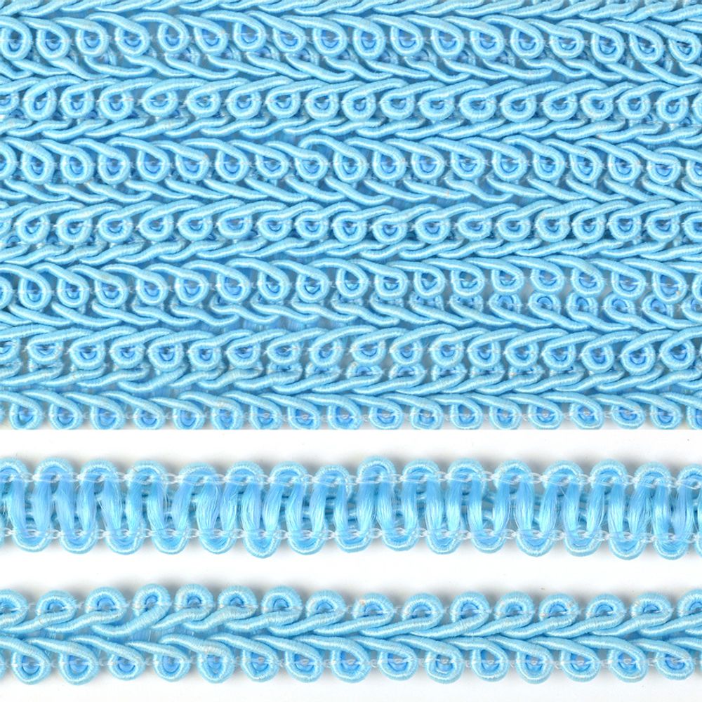 Тесьма в стиле шанель плетеная 12 мм 0384-0016 F184 синий уп. 18.28м