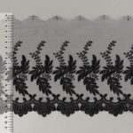 Кружево на сетке 190 мм / 10 м, черный, Gamma GKM-1902