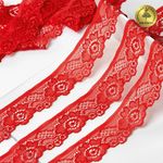 Кружево эластичное (стрейч) 30 мм, L839, цв.SD163 красный уп.50м, Kruzhevo