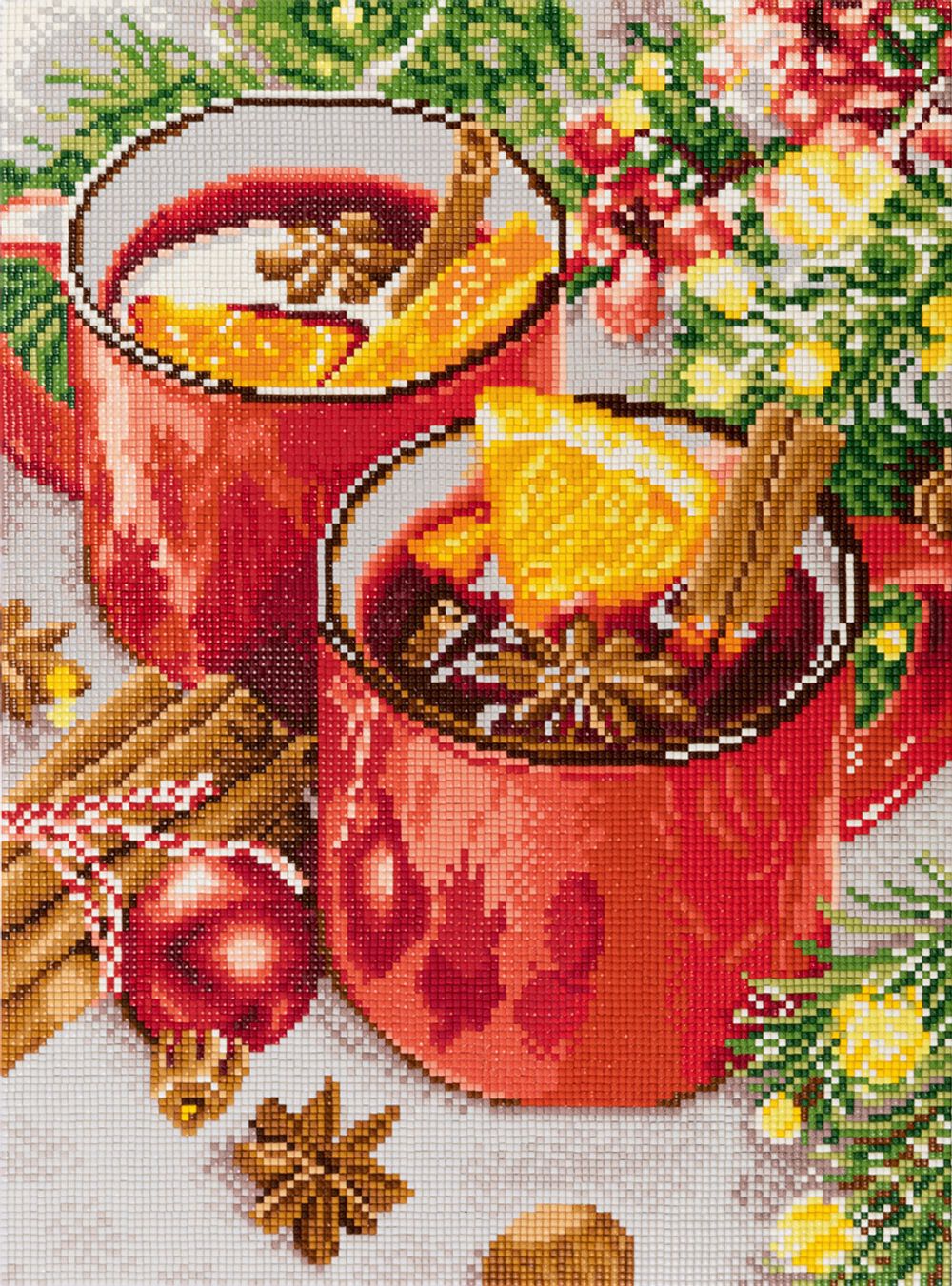 Алмазная (кристальная) мозаика Фрея, на подрамнике Ароматы Рождества, 30х40 см