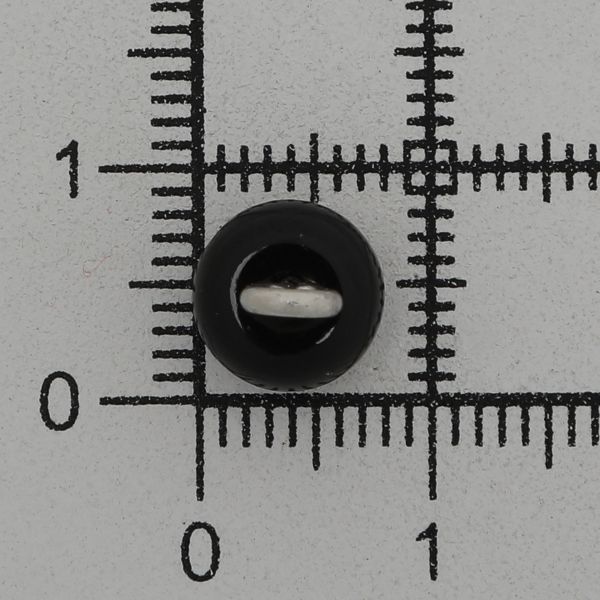 Пуговица-жемчужина 13L (8мм) на ножке, пластик/металл (Black (черный)), GE01, 32 шт