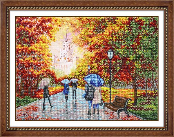 Набор для вышивания бисером Паутинка, Осенний парк 38х28 см