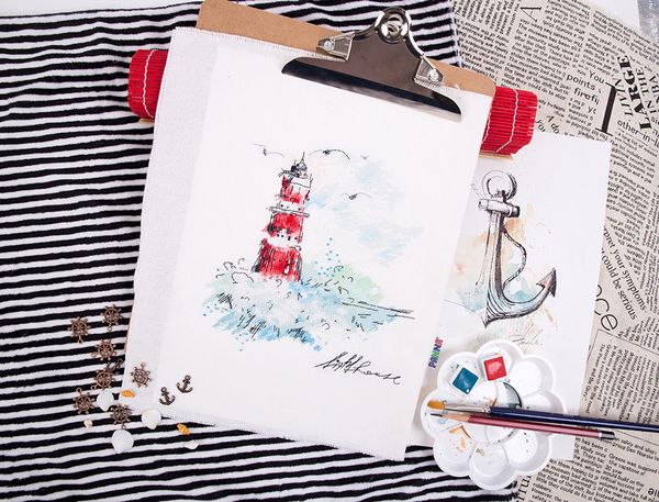 Набор для вышивания нитками Panna, Путеводный маяк, 20х25 см