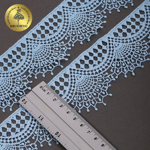 Кружево гипюр (плетёное) 55 мм / 13.71 метров, TBY.SUN.01, цв.F183 голубой