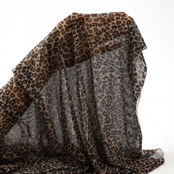 Сетка бельевая эластичная 100 г/м², шир.160 см / 3 метра, принт Леопард /SZ025816.06/