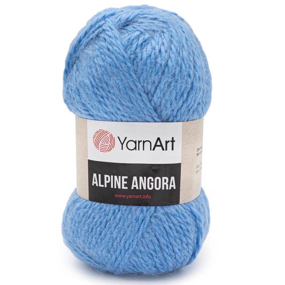 Пряжа YarnArt (ЯрнАрт) Alpine Angora / уп.3 мот. по 150 г, 150м, 337 голубой