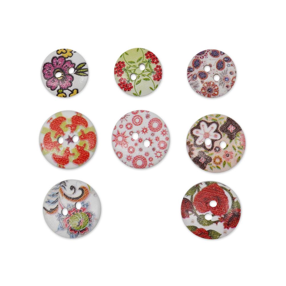 Украшения декоративные пуговицы деревянные Ассорти №10, 15-18 мм, 100 шт