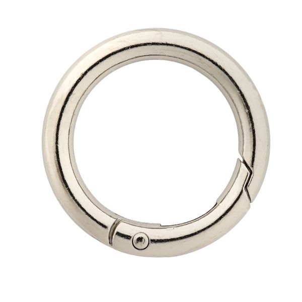 Карабин металл кольцо 25.0 мм (35х35 мм), никель, 10 шт