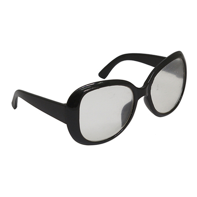 Очки со стеклом, пластик, 8,5 см, 1шт (черный) 26504