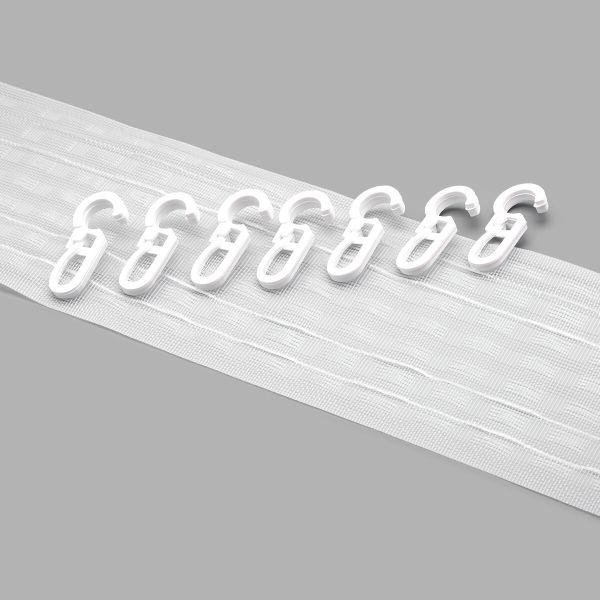 Лента (тесьма) шторная: сборка параллельная нефикс. 75 мм / 50 метров