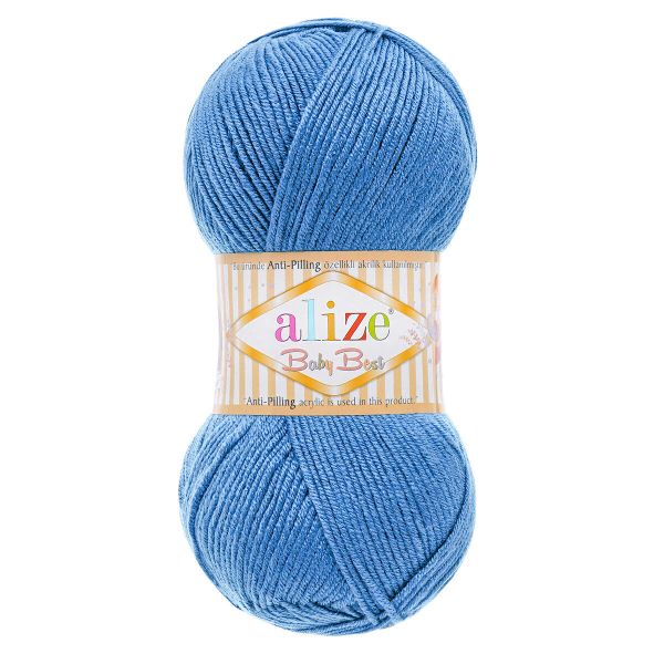 Пряжа Alize (Ализе) Baby Best / уп.5 мот. по 100 г, 240м, 237 васильковый
