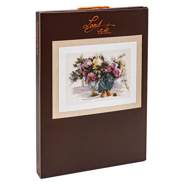 Набор для вышивания нитками Lanarte, Цветы 53х38см