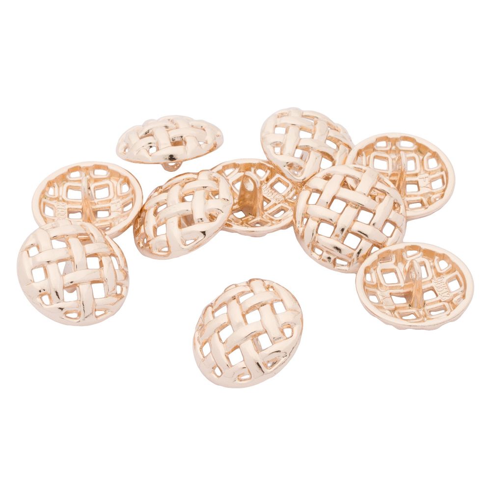 Пуговицы на ножке 28L=18 мм, металл, Gold (золотой), 10 шт, MP11