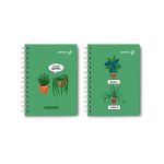 Записная книжка с твердым переплетом, матовая ламинация + выборочный лак, на гребне A6 120 л. 4 шт клетка, Зелёный оптимист 01592, ЗК224 Светоч