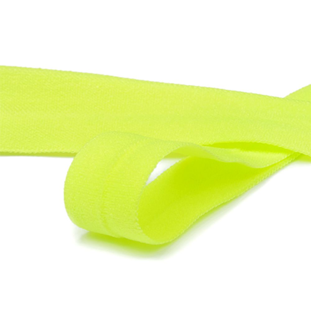 Резинка бельевая (окантовочная) матовая 15.0 мм / 1000 метров, зелено-желтый неон F229