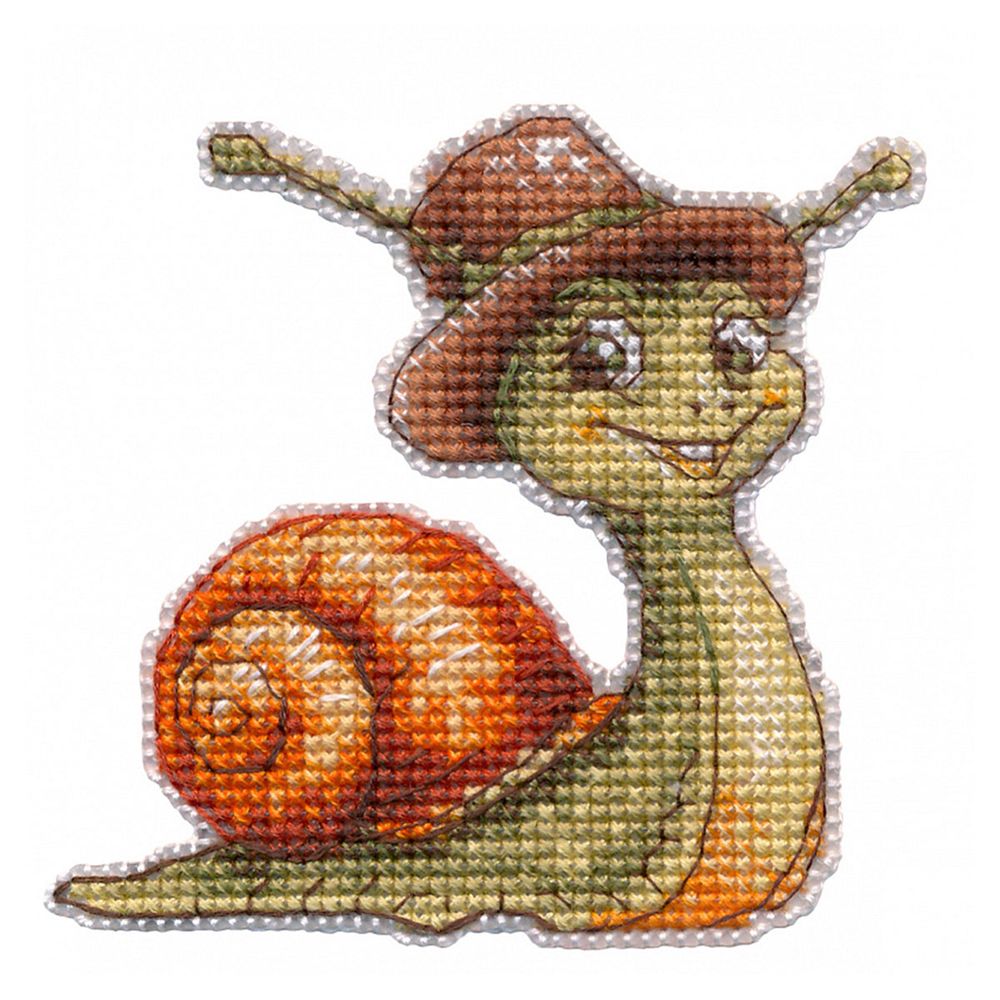 Набор для вышивания нитками Овен, Магнит. Улитка. 9,2х8,4см