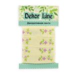 Лента репсовая (в рубчик) Веточки, 10 мм, 3м, бежевый