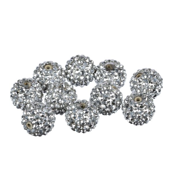 Бусины пластик ⌀18 мм, 10 шт, №03 серебро, Zlatka BWR-18