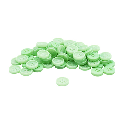 Пуговицы 4 прокола 18L (11мм), пластик (col.13 св.зеленый), CB_M-57, 72 шт