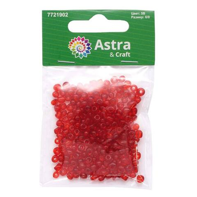 Бисер Astra&Craft 6/0 (4.1 мм), 150 г (10х15 г), цв. 5B бордовый/прозрачный