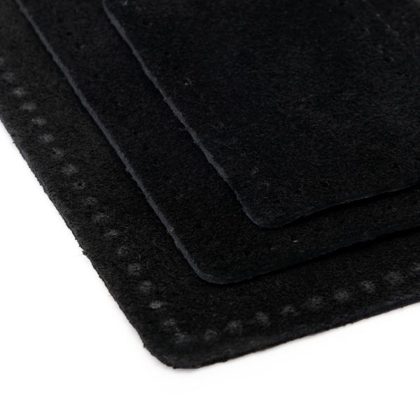 Набор заплаток пришив. из замши, прямоуг-к 4х6,4см, 6х9,6см, 8х12,7см, с перфорацией, 3 шт (20 черный), 59403