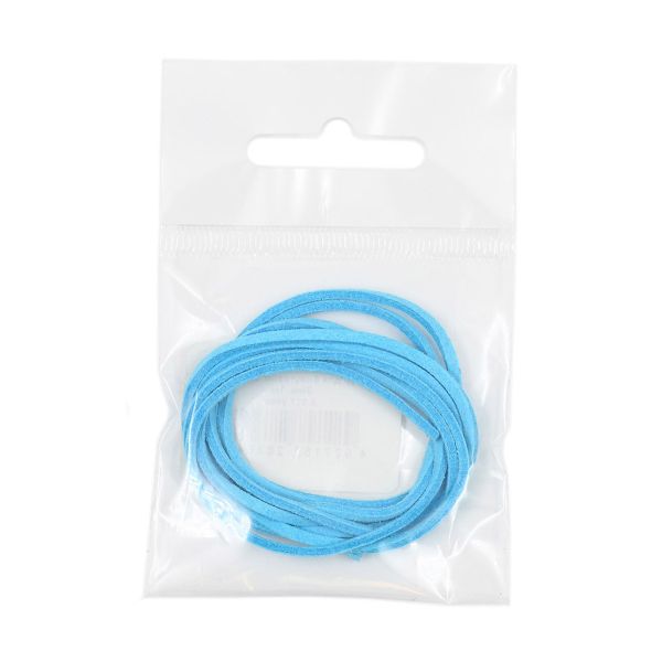 Шнур замша искусственная ⌀3.0 мм / 1 метр, 077 голубой