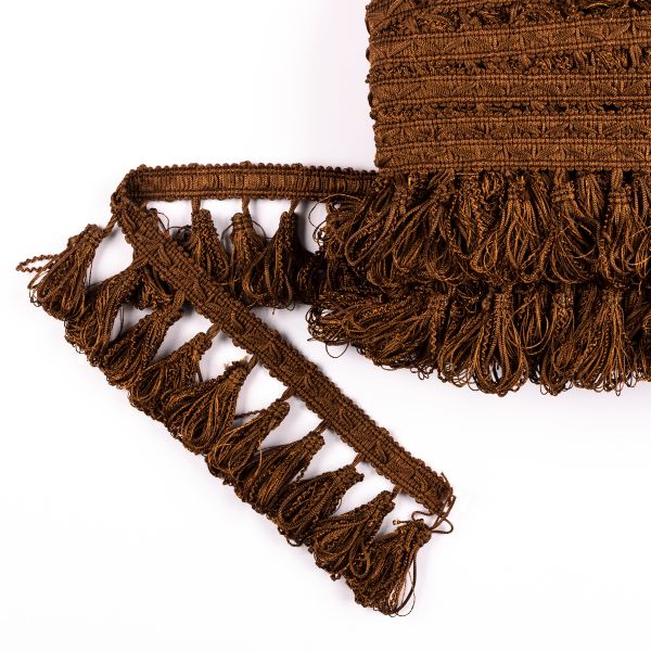 Бахрома отделочная 65.0 мм / 10 метров, с кистями, 201т.коричневый, Gamma 991