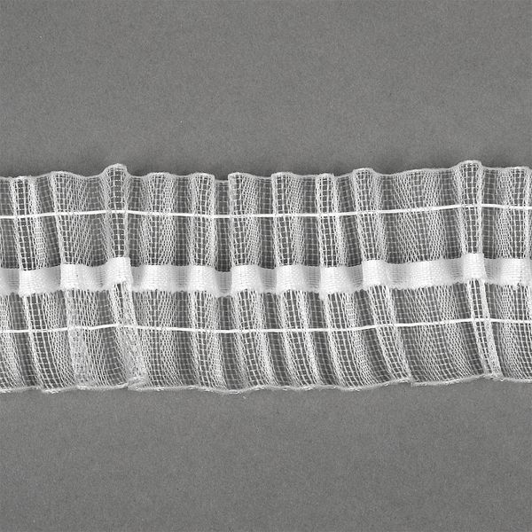 Лента (тесьма) шторная: сборка карандаш (1:3) 40 мм / 10 метров, П-022М органза, Prestij