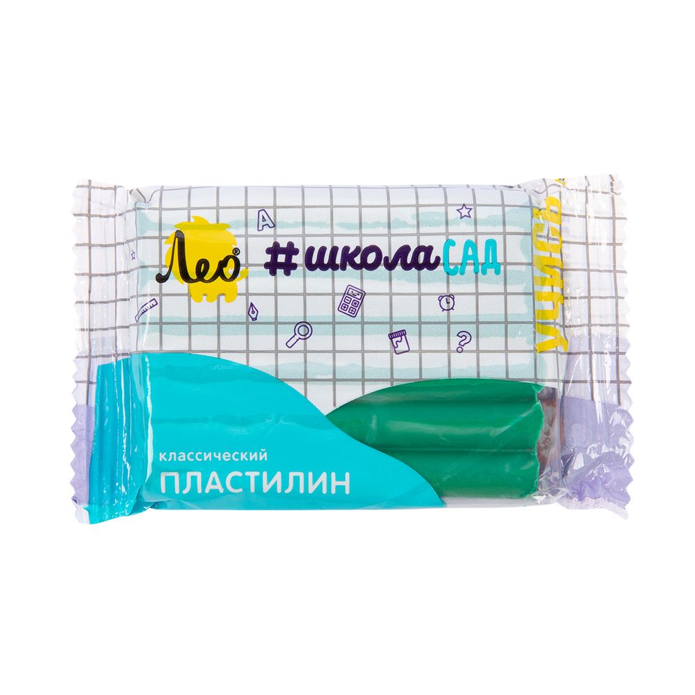 Пластилин классический группа 2 LMC-50 50 г, 10 шт, 1 цв, зеленый/green, Лео LMC-50