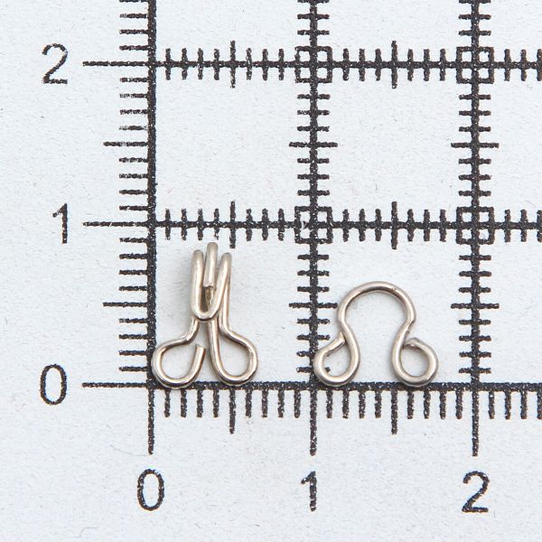 Крючки пришивные металл 12х7 мм, никель, 100 шт