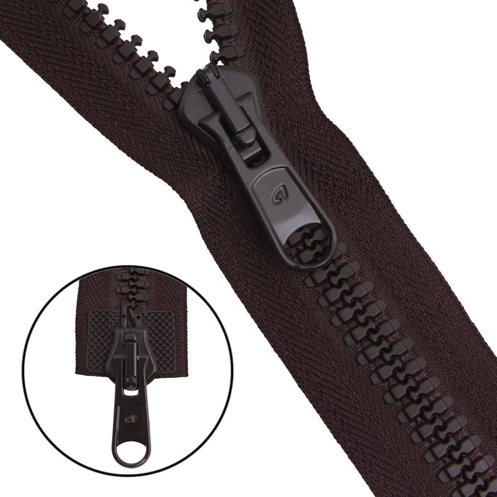 Молния трактор Arta Т8 (8 мм) 2 зам., разъем., 75 см, цв. 068 т.коричневый, уп.5 шт