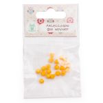 Украшения декоративные пуговицы Мини круглые на ножке, 5мм, уп/20 шт, желтый