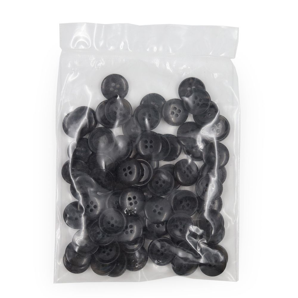 Пуговицы 4 прокола 24L=15 мм, (col.A (черный)) CN, 144 шт