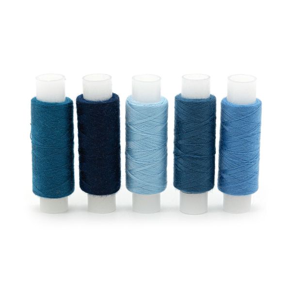 Нитки для ремонта и пошива джинс. изделий 200м (ассорти) 5 штук