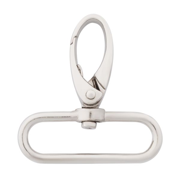 Карабин металл 40 мм (48х52 мм), цв.никель, 20 шт