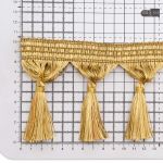 Бахрома отделочная широкая 115.0 мм / 25 метров, с кистями 112 золотистый