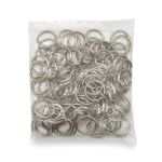 Кольцо для ключей и брелоков ⌀20 мм (25х25 мм, ⌀2,5 мм), никель, 100 шт