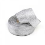 Лента металлизированная 24.0 мм / 25±1 метров, с3145Г17, цв.01 серебро