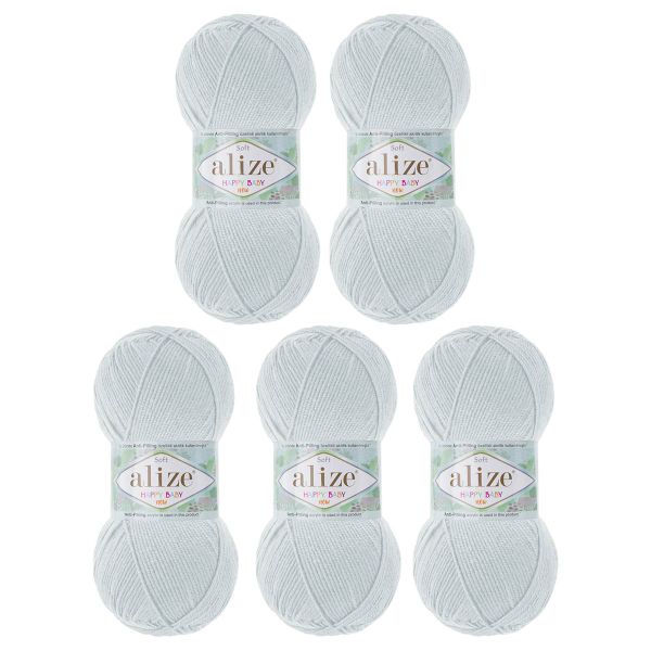 Пряжа Alize (Ализе) Happy Baby New / уп.5 мот. по 100 г, 320м, 224 светло-серый