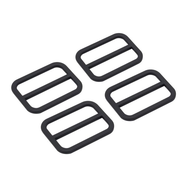 Пряжка регулировочная металл 30 мм (36х27 мм, d-3 мм, литая, черная резина, 4 шт