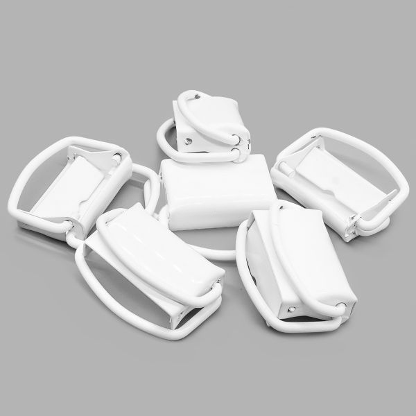 Пряжка ременная металл 38 мм, белый, 6 шт