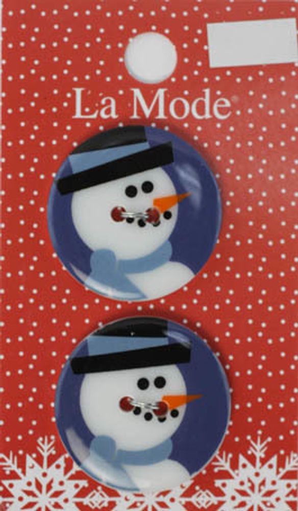 Украшения декоративные пуговицы LA MODE CRISTMAS Портрет Снеговика